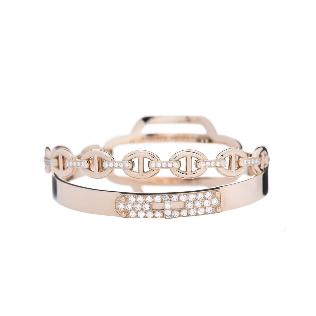 18K Kelly Double Tour Diamond H Bracelet