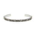 GG Interlocking G Cuff With Flowers Bracelet