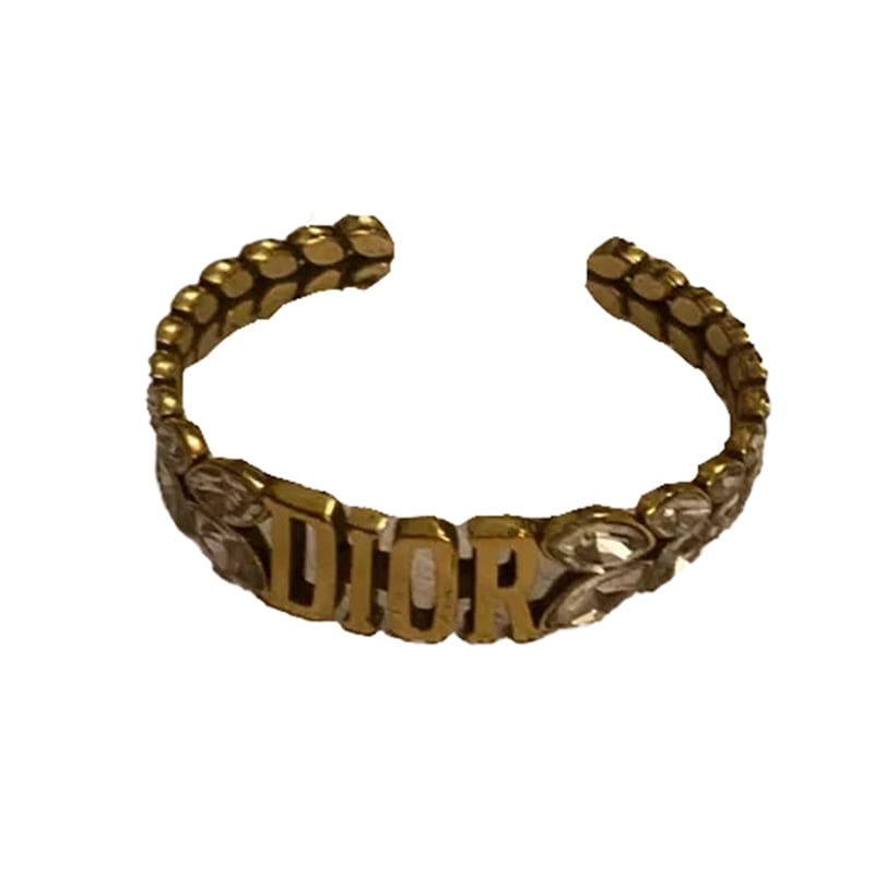 18K CD Vintage Crystal Cuff Bracelet