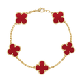 18K Vintage Alhambra Five Motifs Carnelian Bracelet