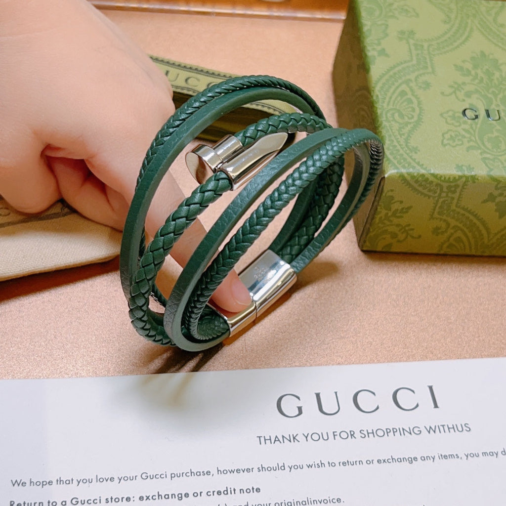 18K Double G Anger Forrest Green Bracelet