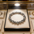 18K GG Anger Forest Grey Pearl Chain Bracelet